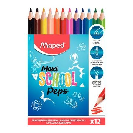 Achetez Pochette de 12 crayons de couleur gros module 834030 MAPED pas cher sur Ma Rentrée Scolaire