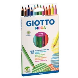 Achetez Etui de 12 crayons de couleur hexagonaux Giotto Mega mine diamètre 5,5mm F225600 GIOTTO pas..