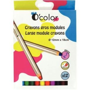 Boîte de 12 crayons O'Color 8mm assortis 1044 O'COLOR Boîte de 12 crayons O'Color 8mm assortis 1044 O'COLOR