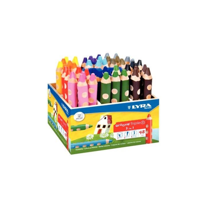 Pot de 48 crayons de couleur gros module + 2 taille-crayons L3832480 LYRA
