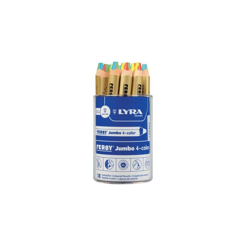 Achetez Pot de 18 crayons Jumbo 4 Color arc en ciel L3653180 LYRA pas cher sur Ma Rentrée Scolaire