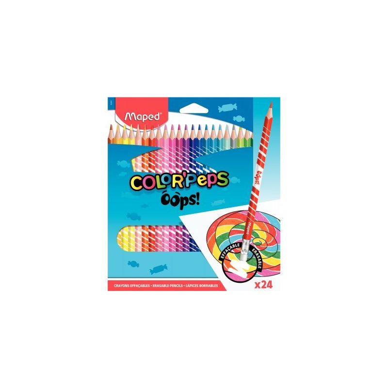 Achetez Pochette de 24 crayons de couleur Oops effaçable 832824 MAPED pas cher sur Ma Rentrée Scol.. Achetez Pochette de 24 crayons de couleur Oops effaçable 832824 MAPED pas cher sur Ma Rentrée Scol..