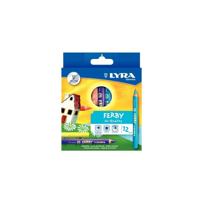 Achetez Pochette de 12 crayons de couleur Ferby triangulaires 12 cm couleurs assorties L3621120 FERB..