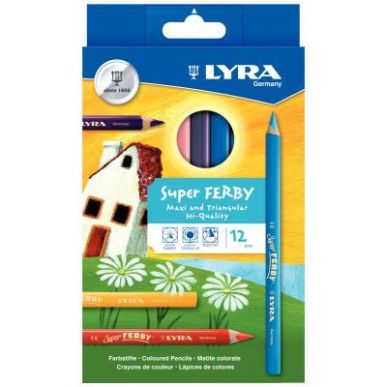 Achetez Etui de 12 crayons de couleur triangulaire Super Ferby diamètre 6,25mm assortis L3721120 FE..