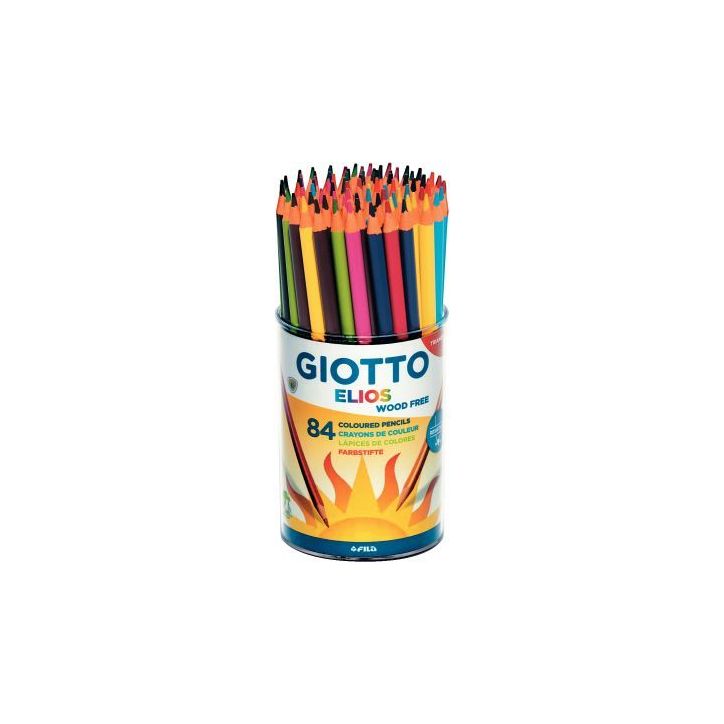 Pot de 84 crayons de couleur Elios Wood Free assortis F516000 GIOTTO