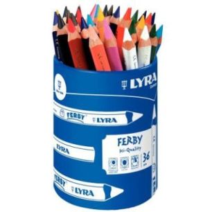 Pot de 36 crayons de couleur Lyra Ferby triangulaires gros module L3623360 FERBY LYRA