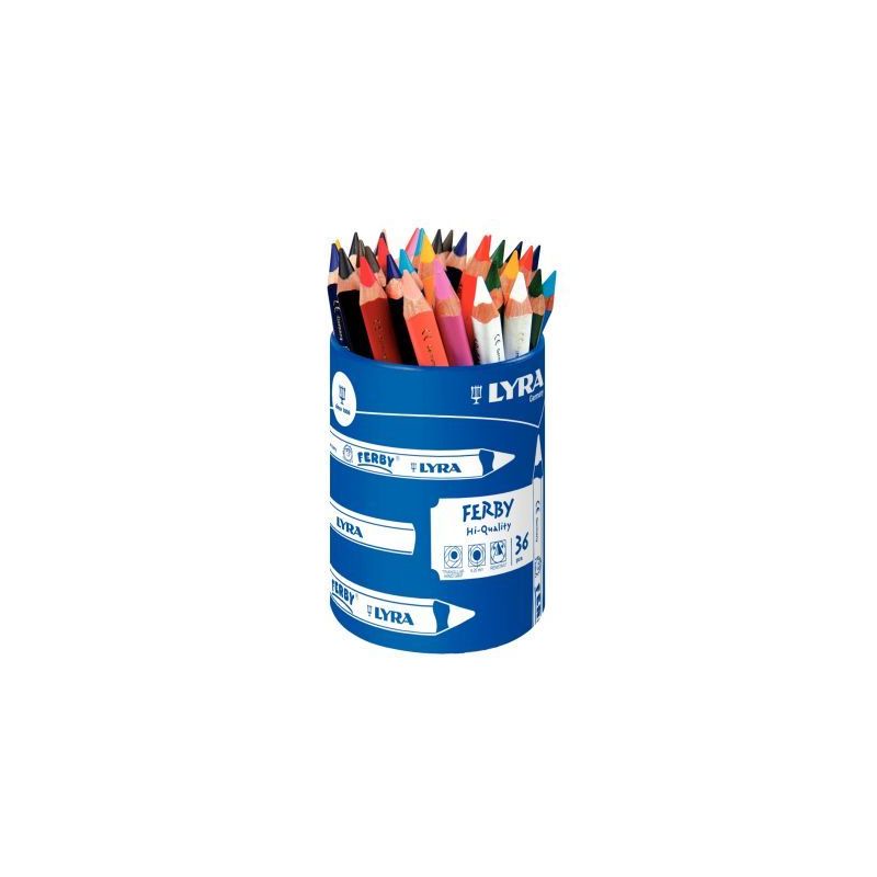 Achetez Pot de 36 crayons de couleur Lyra Ferby triangulaires gros module L3623360 FERBY LYRA pas ch..
