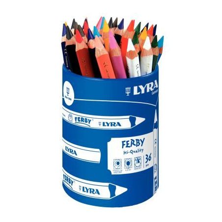 Achetez Pot de 36 crayons de couleur Lyra Ferby triangulaires gros module L3623360 FERBY LYRA pas ch..