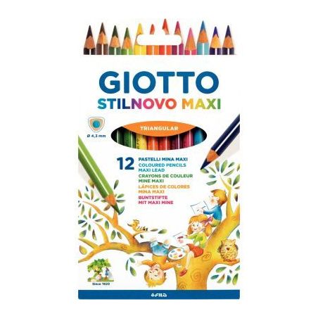 Achetez Etui de 12 crayons de couleur Giotto Méga Tri F225900 GIOTTO pas cher sur Ma Rentrée Scola..