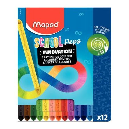 Achetez Pochette de 12 crayons de couleur School'peps Infinity 861607 MAPED pas cher sur Ma Rentrée..
