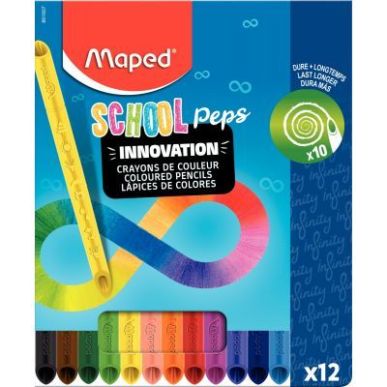 Achetez Pochette de 12 crayons de couleur School'peps Infinity 861607 MAPED pas cher sur Ma Rentrée..