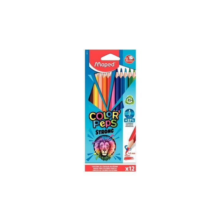 Pochette de 12 crayons de couleur Colorpeps Strong 862712 MAPED