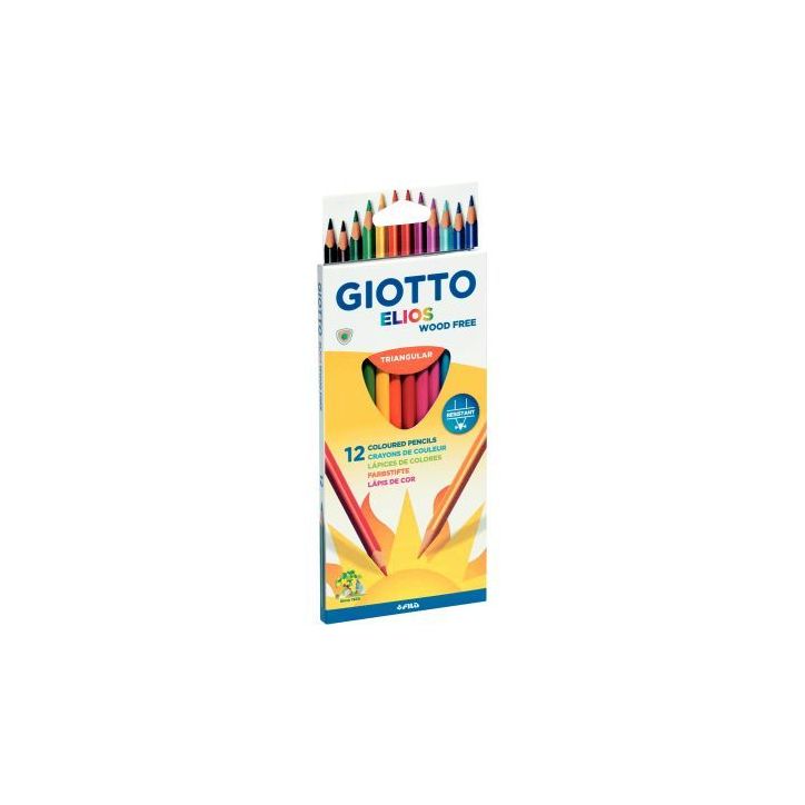 Etui de 12 crayons de couleur Elios  Wood Free  assortis F275800 GIOTTO