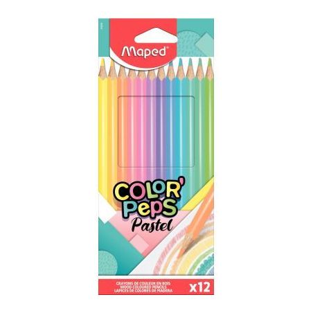 Achetez Pochette de 12 crayons de couleur pastel Color'Peps 832069FC MAPED pas cher sur Ma Rentrée ..