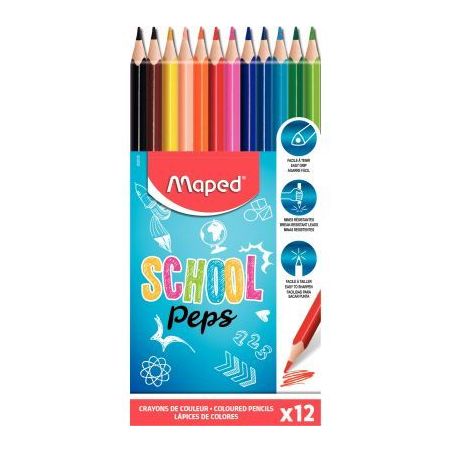 Achetez Pochette de 12 crayons de couleur School'Peps 832030 MAPED pas cher sur Ma Rentrée Scolaire