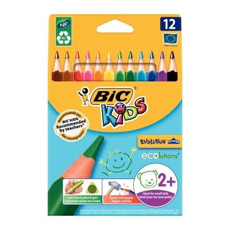 Achetez Etui de 12 crayons de couleurs Évolution triangulaire pointe moyenne 82973511 EVOLUTION BIC..