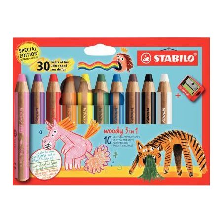 Achetez Etui de 10 crayons Woody 30 ans + 1 taille-crayon 880/10-3 STABILO pas cher sur Ma Rentrée ..