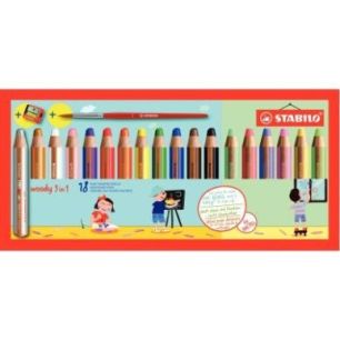 Achetez Etui de 18 crayons Woody dont 6 pastel 880/18-4 STABILO pas cher sur Ma Rentrée Scolaire