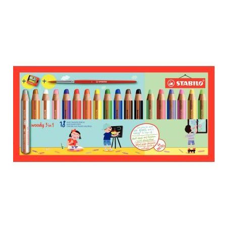 Achetez Etui de 18 crayons Woody dont 6 pastel 880/18-4 STABILO pas cher sur Ma Rentrée Scolaire