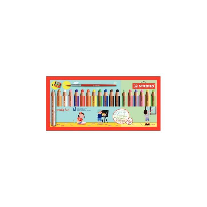 Etui de 18 crayons Woody dont 6 pastel 880/18-4 STABILO