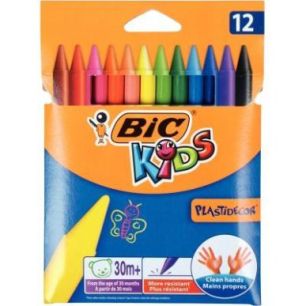 Achetez Pochette de 12 crayons Plastidécor forme ronde couleurs assorties 9457645 PLASTICOLO BIC pa..