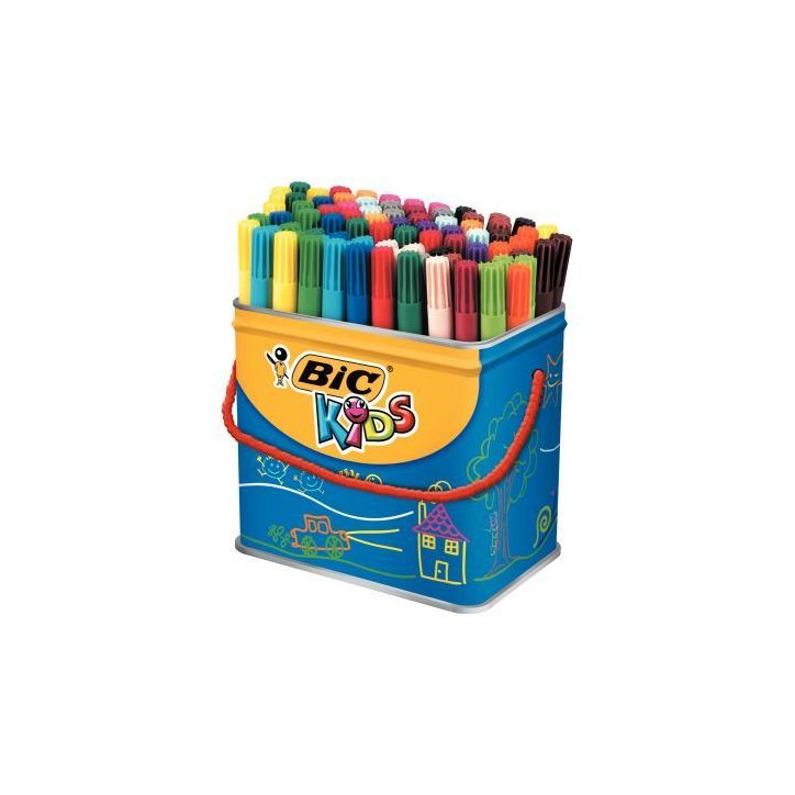 Maxi pot de 84 feutres Visa 880 pointe fine couleurs assorties 8290131 VISA BIC