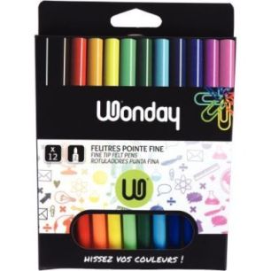 Achetez Pochette de 12 feutres de coloriage couleurs assorties pointe fine FCG110092 JPC pas cher su..