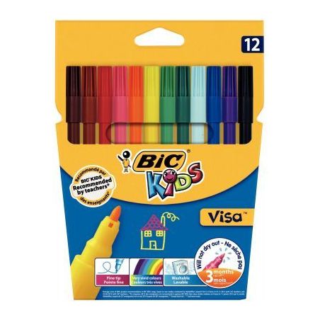 Achetez Pochette de 12 feutres Visa 880 pointe fine couleurs assorties 8886956 VISA BIC pas cher sur..