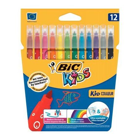 Achetez Etui de 12 feutres Kid couleurs pointe moyenne 920293 BIC pas cher sur Ma Rentrée Scolaire