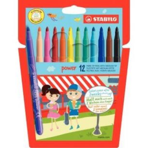 Achetez Pochette de 12 feutres Power pointe moyenne assortis 280/12-01 STABILO pas cher sur Ma Rent..