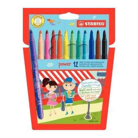 Achetez Pochette de 12 feutres Power pointe moyenne assortis 280/12-01 STABILO pas cher sur Ma Rent..