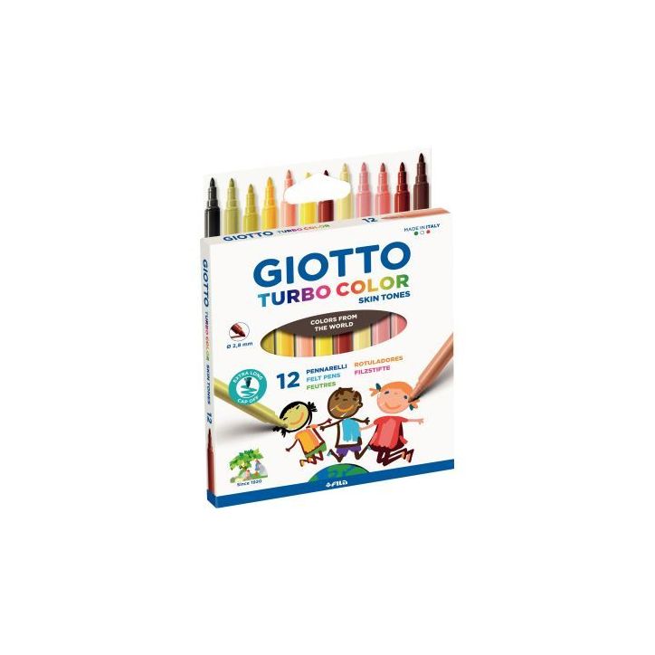 Etui de 12 feutres turbo color tons peaux F526900 GIOTTO