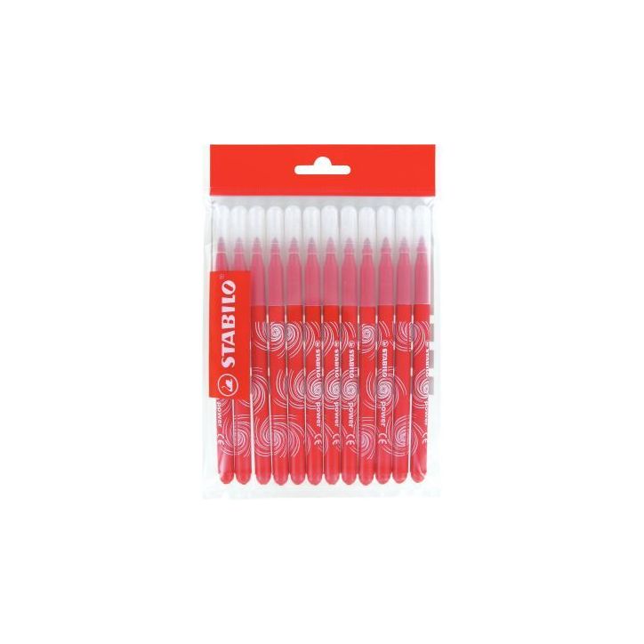 Recharge pour schoolpack de 12 feutres Power pointe moyenne rouge BE15/278-28048 STABILO