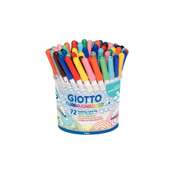 Pot de 72 feutres Giotto Turbo Advanced pointe moyenne F520300 GIOTTO