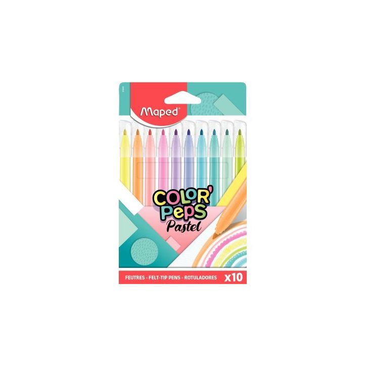 Pochette de 10 feutres pastel Color'Peps 845469 MAPED
