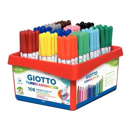 Achetez Classpack de 108 feutres Giotto Turbo Advanced pointe moyenne F523900 GIOTTO pas cher sur Ma..