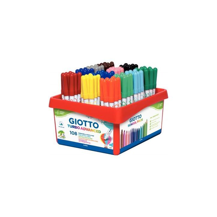 Classpack de 108 feutres Giotto Turbo Advanced pointe moyenne F523900 GIOTTO