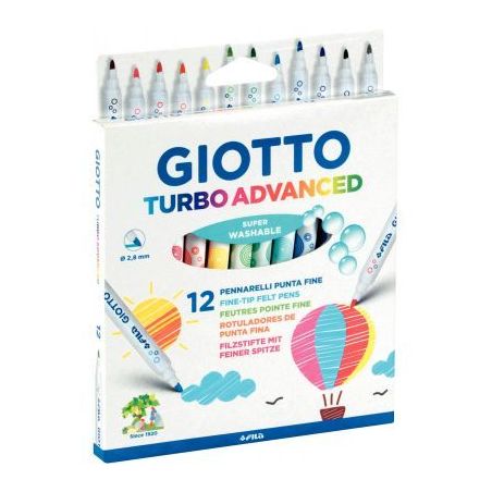Achetez Etui de 12 feutres Giotto Turbo Advanced pointe moyenne F426000 GIOTTO pas cher sur Ma Rentr..
