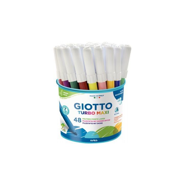 Pot de 48 feutres Turbo pointe extra large couleurs assorties F526000 GIOTTO