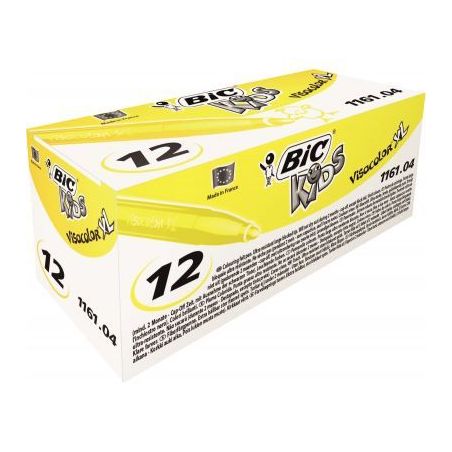 Achetez Boîte de 12 feutres Visacolor 1161 jaune 8289804 VISACOLOR BIC pas cher sur Ma Rentrée Sco..