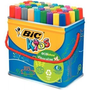 Achetez Baril de 48 Visacolor XL Ecolution 18 couleurs assorties 8922252 VISACOLOR BIC pas cher sur ..