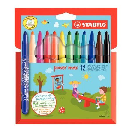 Achetez Pochette 12 feutres pointe large Power Max assortis 980/12-01 STABILO pas cher sur Ma Rentr ..