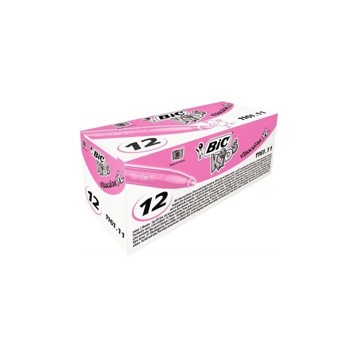 Boîte de 12 feutres Visacolor 1161 rose 8289874 VISACOLOR BIC