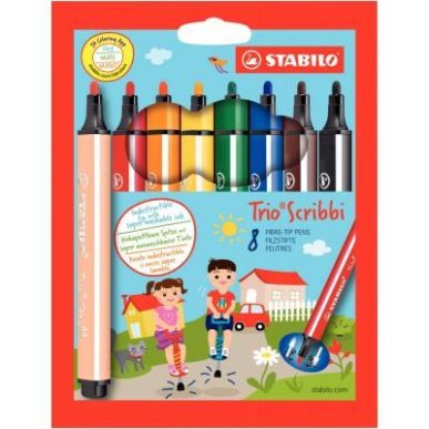 Achetez Pochette de 8 feutres Trio Scribbi 368/8-01 STABILO pas cher sur Ma Rentrée Scolaire