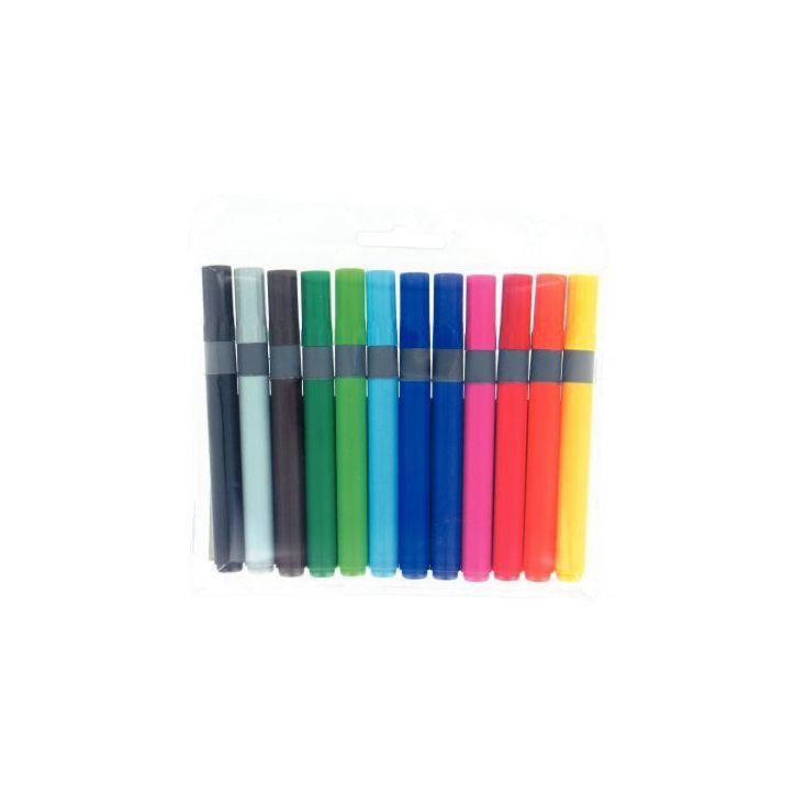 Pochette de 12 feutres pointe large couleurs assorties 7291 WT 12