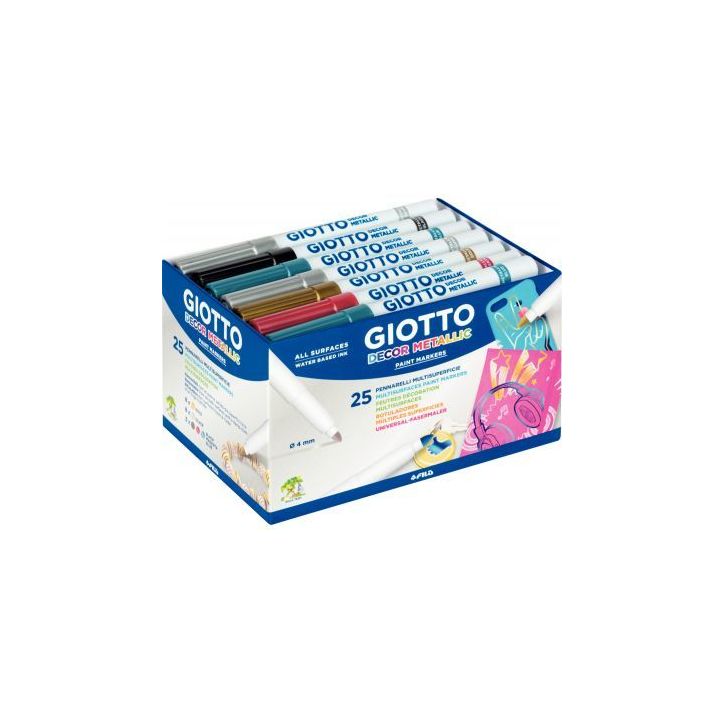 Classpack 25 feutres Decor métal assortis F52450000 GIOTTO