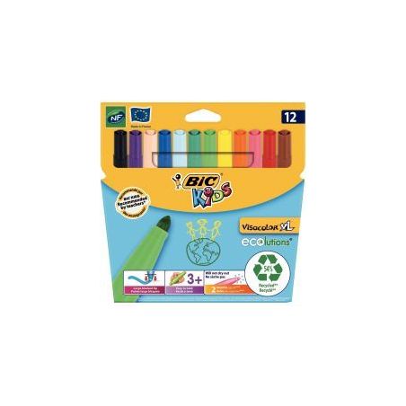 Achetez Pochette de 12 Visacolor XL pointe extra large couleurs assorties 8922231 VISACOLOR BIC pas ..