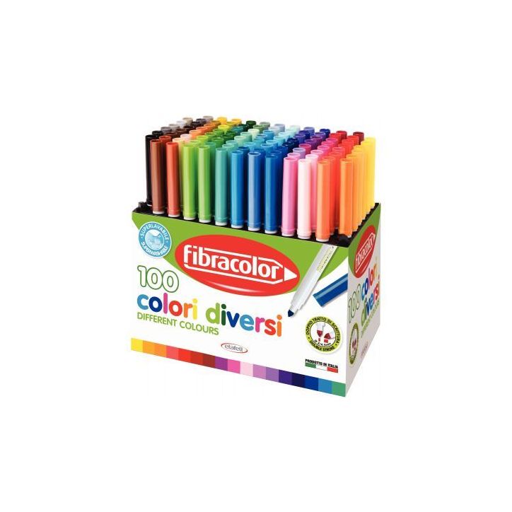 Présentoir de 100 feutres pointe moyenne assortis 10560SW100SA