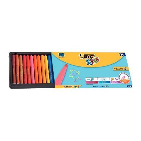 Achetez Boîte de 24 Visacolor XL pointe ogive extra large couleurs assorties 8290053 VISACOLOR BIC ..