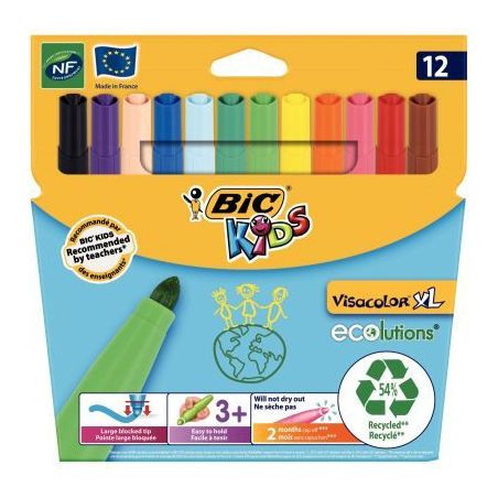Achetez Lot de 12 pochettes de 12 Visacolor XL 893210 VISACOLOR BIC pas cher sur Ma Rentrée Scolair..